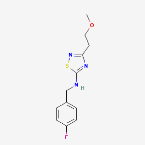 molecular formula C12H14FN3OS B6432336 N-[(4-fluorophenyl)methyl]-3-(2-methoxyethyl)-1,2,4-thiadiazol-5-amine CAS No. 2640889-31-0