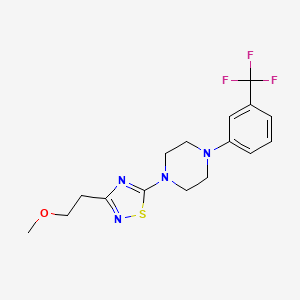 molecular formula C16H19F3N4OS B6432337 1-[3-(2-methoxyethyl)-1,2,4-thiadiazol-5-yl]-4-[3-(trifluoromethyl)phenyl]piperazine CAS No. 2549008-44-6