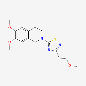 molecular formula C16H21N3O3S B6432338 6,7-dimethoxy-2-[3-(2-methoxyethyl)-1,2,4-thiadiazol-5-yl]-1,2,3,4-tetrahydroisoquinoline CAS No. 2640888-07-7