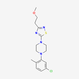 molecular formula C16H21ClN4OS B6432345 1-(5-chloro-2-methylphenyl)-4-[3-(2-methoxyethyl)-1,2,4-thiadiazol-5-yl]piperazine CAS No. 2640878-47-1