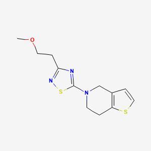 molecular formula C12H15N3OS2 B6432389 3-(2-methoxyethyl)-5-{4H,5H,6H,7H-thieno[3,2-c]pyridin-5-yl}-1,2,4-thiadiazole CAS No. 2640896-09-7