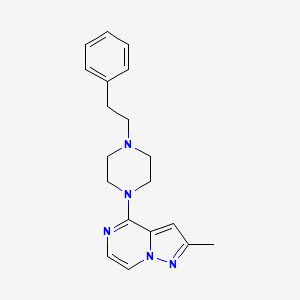 molecular formula C19H23N5 B6432403 1-{2-methylpyrazolo[1,5-a]pyrazin-4-yl}-4-(2-phenylethyl)piperazine CAS No. 2640878-30-2