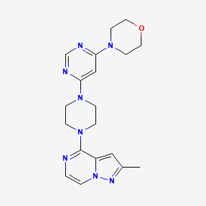 molecular formula C19H24N8O B6432407 4-[6-(4-{2-methylpyrazolo[1,5-a]pyrazin-4-yl}piperazin-1-yl)pyrimidin-4-yl]morpholine CAS No. 2640977-31-5