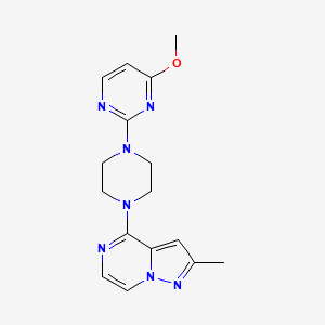 molecular formula C16H19N7O B6432408 4-methoxy-2-(4-{2-methylpyrazolo[1,5-a]pyrazin-4-yl}piperazin-1-yl)pyrimidine CAS No. 2640963-58-0