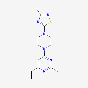 molecular formula C14H20N6S B6432414 4-ethyl-2-methyl-6-[4-(3-methyl-1,2,4-thiadiazol-5-yl)piperazin-1-yl]pyrimidine CAS No. 2548975-96-6