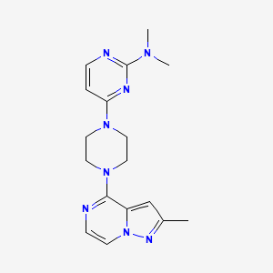 molecular formula C17H22N8 B6432421 N,N-dimethyl-4-(4-{2-methylpyrazolo[1,5-a]pyrazin-4-yl}piperazin-1-yl)pyrimidin-2-amine CAS No. 2640967-72-0