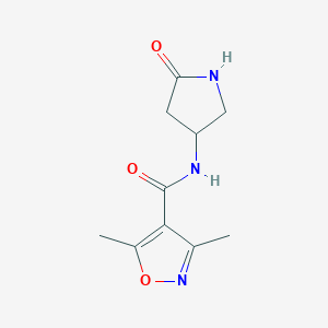 molecular formula C10H13N3O3 B6432482 3,5-dimethyl-N-(5-oxopyrrolidin-3-yl)-1,2-oxazole-4-carboxamide CAS No. 1351617-78-1