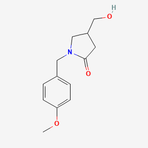 molecular formula C13H17NO3 B6432519 4-(hydroxymethyl)-1-[(4-methoxyphenyl)methyl]pyrrolidin-2-one CAS No. 96449-70-6