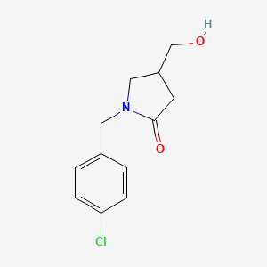 molecular formula C12H14ClNO2 B6432528 1-[(4-chlorophenyl)methyl]-4-(hydroxymethyl)pyrrolidin-2-one CAS No. 96449-73-9