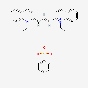molecular formula C32H32N2O3S B6432534 1-ethyl-2-[(1E)-3-[(2E)-1-ethyl-1,2-dihydroquinolin-2-ylidene]prop-1-en-1-yl]quinolin-1-ium 4-methylbenzene-1-sulfonate CAS No. 14124-47-1