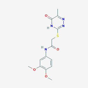 molecular formula C14H16N4O4S B6432560 N-(3,4-dimethoxyphenyl)-2-[(6-methyl-5-oxo-4,5-dihydro-1,2,4-triazin-3-yl)sulfanyl]acetamide CAS No. 872629-52-2