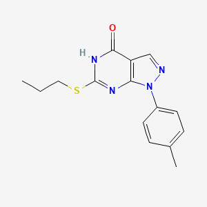 molecular formula C15H16N4OS B6432568 1-(4-methylphenyl)-6-(propylsulfanyl)-1H,4H,5H-pyrazolo[3,4-d]pyrimidin-4-one CAS No. 6234-57-7