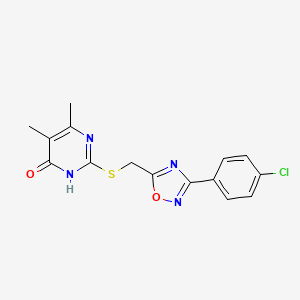 molecular formula C15H13ClN4O2S B6432603 2-({[3-(4-chlorophenyl)-1,2,4-oxadiazol-5-yl]methyl}sulfanyl)-5,6-dimethyl-3,4-dihydropyrimidin-4-one CAS No. 862789-32-0
