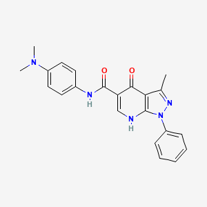 molecular formula C22H21N5O2 B6432673 N-[4-(dimethylamino)phenyl]-3-methyl-4-oxo-1-phenyl-1H,4H,7H-pyrazolo[3,4-b]pyridine-5-carboxamide CAS No. 886902-94-9