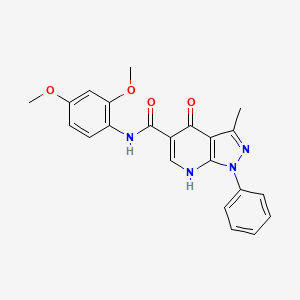 molecular formula C22H20N4O4 B6432681 N-(2,4-dimethoxyphenyl)-3-methyl-4-oxo-1-phenyl-1H,4H,7H-pyrazolo[3,4-b]pyridine-5-carboxamide CAS No. 886903-62-4