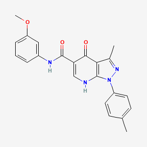 molecular formula C22H20N4O3 B6432693 N-(3-methoxyphenyl)-3-methyl-1-(4-methylphenyl)-4-oxo-1H,4H,7H-pyrazolo[3,4-b]pyridine-5-carboxamide CAS No. 941936-39-6