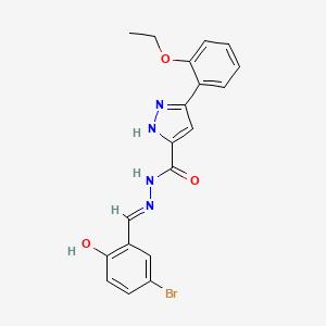 molecular formula C19H17BrN4O3 B6432698 N'-[(1E)-(5-bromo-2-hydroxyphenyl)methylidene]-3-(2-ethoxyphenyl)-1H-pyrazole-5-carbohydrazide CAS No. 1309673-08-2