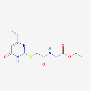 molecular formula C12H17N3O4S B6432702 ethyl 2-{2-[(4-ethyl-6-oxo-1,6-dihydropyrimidin-2-yl)sulfanyl]acetamido}acetate CAS No. 922679-95-6