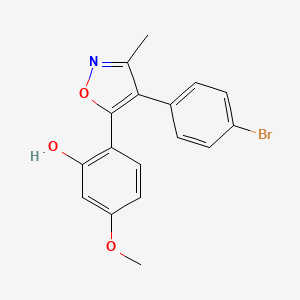 molecular formula C17H14BrNO3 B6432716 2-[4-(4-bromophenyl)-3-methyl-1,2-oxazol-5-yl]-5-methoxyphenol CAS No. 903194-45-6