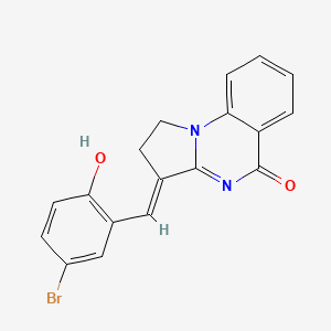 (3E)-3-[(5-bromo-2-hydroxyphenyl)methylidene]-1H,2H,3H,5H-pyrrolo[1,2-a]quinazolin-5-one