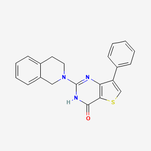 molecular formula C21H17N3OS B6432736 7-phenyl-2-(1,2,3,4-tetrahydroisoquinolin-2-yl)-3H,4H-thieno[3,2-d]pyrimidin-4-one CAS No. 1226441-61-7