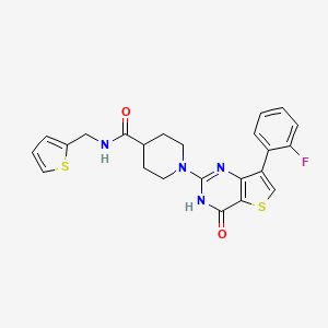 molecular formula C23H21FN4O2S2 B6432751 1-[7-(2-fluorophenyl)-4-oxo-3H,4H-thieno[3,2-d]pyrimidin-2-yl]-N-[(thiophen-2-yl)methyl]piperidine-4-carboxamide CAS No. 1251563-52-6