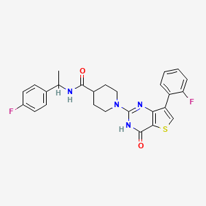 molecular formula C26H24F2N4O2S B6432757 1-[7-(2-fluorophenyl)-4-oxo-3H,4H-thieno[3,2-d]pyrimidin-2-yl]-N-[1-(4-fluorophenyl)ethyl]piperidine-4-carboxamide CAS No. 1242927-61-2