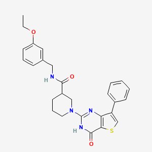 molecular formula C27H28N4O3S B6432761 N-[(3-ethoxyphenyl)methyl]-1-{4-oxo-7-phenyl-3H,4H-thieno[3,2-d]pyrimidin-2-yl}piperidine-3-carboxamide CAS No. 1242887-61-1