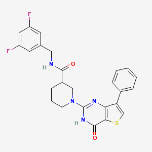 molecular formula C25H22F2N4O2S B6432763 N-[(3,5-difluorophenyl)methyl]-1-{4-oxo-7-phenyl-3H,4H-thieno[3,2-d]pyrimidin-2-yl}piperidine-3-carboxamide CAS No. 1243034-59-4