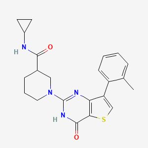molecular formula C22H24N4O2S B6432778 N-cyclopropyl-1-[7-(2-methylphenyl)-4-oxo-3H,4H-thieno[3,2-d]pyrimidin-2-yl]piperidine-3-carboxamide CAS No. 1243058-48-1