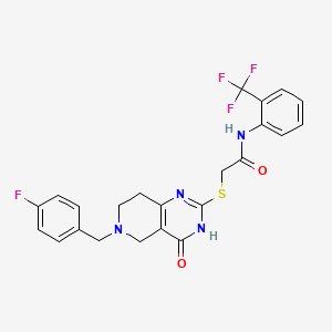 molecular formula C23H20F4N4O2S B6432789 2-({6-[(4-fluorophenyl)methyl]-4-oxo-3H,4H,5H,6H,7H,8H-pyrido[4,3-d]pyrimidin-2-yl}sulfanyl)-N-[2-(trifluoromethyl)phenyl]acetamide CAS No. 1326856-49-8