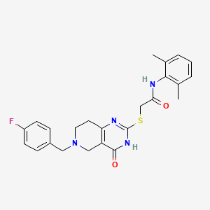 molecular formula C24H25FN4O2S B6432797 N-(2,6-dimethylphenyl)-2-({6-[(4-fluorophenyl)methyl]-4-oxo-3H,4H,5H,6H,7H,8H-pyrido[4,3-d]pyrimidin-2-yl}sulfanyl)acetamide CAS No. 1326884-48-3
