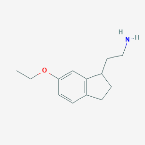 molecular formula C13H19NO B064328 2-(6-ethoxy-2,3-dihydro-1H-inden-1-yl)ethanamine CAS No. 178677-04-8