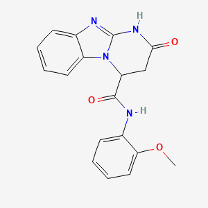 N-(2-methoxyphenyl)-11-oxo-1,8,10-triazatricyclo[7.4.0.0^{2,7}]trideca-2(7),3,5,9-tetraene-13-carboxamide