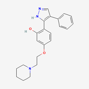 molecular formula C22H25N3O2 B6432828 2-(4-phenyl-1H-pyrazol-3-yl)-5-[2-(piperidin-1-yl)ethoxy]phenol CAS No. 1010869-23-4