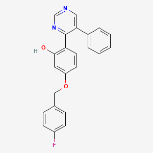 molecular formula C23H17FN2O2 B6432839 5-[(4-fluorophenyl)methoxy]-2-(5-phenylpyrimidin-4-yl)phenol CAS No. 898918-27-9