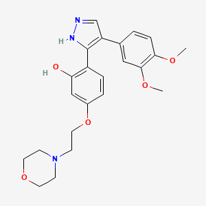 2-[4-(3,4-dimethoxyphenyl)-1H-pyrazol-3-yl]-5-[2-(morpholin-4-yl)ethoxy]phenol