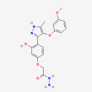 molecular formula C19H20N4O5 B6432887 2-{3-hydroxy-4-[4-(3-methoxyphenoxy)-5-methyl-1H-pyrazol-3-yl]phenoxy}acetohydrazide CAS No. 1095771-45-1
