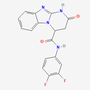 molecular formula C17H12F2N4O2 B6432892 N-(3,4-difluorophenyl)-11-oxo-1,8,10-triazatricyclo[7.4.0.0^{2,7}]trideca-2(7),3,5,9-tetraene-13-carboxamide CAS No. 1236260-67-5