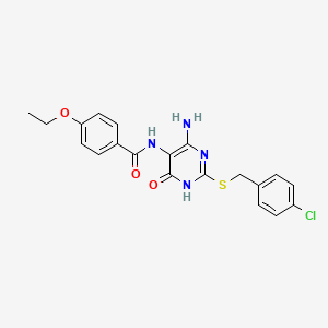 molecular formula C20H19ClN4O3S B6432918 N-(4-amino-2-{[(4-chlorophenyl)methyl]sulfanyl}-6-oxo-1,6-dihydropyrimidin-5-yl)-4-ethoxybenzamide CAS No. 888421-35-0