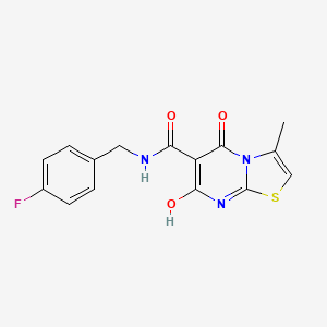 molecular formula C15H12FN3O3S B6432960 N-[(4-fluorophenyl)methyl]-7-hydroxy-3-methyl-5-oxo-5H-[1,3]thiazolo[3,2-a]pyrimidine-6-carboxamide CAS No. 898431-71-5