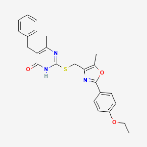 molecular formula C25H25N3O3S B6432968 5-benzyl-2-({[2-(4-ethoxyphenyl)-5-methyl-1,3-oxazol-4-yl]methyl}sulfanyl)-6-methyl-3,4-dihydropyrimidin-4-one CAS No. 1105233-07-5