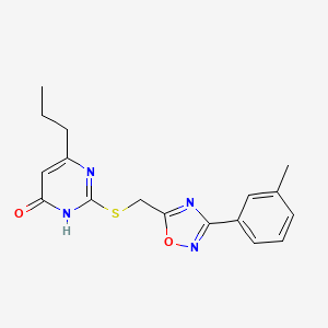 molecular formula C17H18N4O2S B6432974 2-({[3-(3-methylphenyl)-1,2,4-oxadiazol-5-yl]methyl}sulfanyl)-6-propyl-3,4-dihydropyrimidin-4-one CAS No. 1226430-28-9