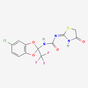 molecular formula C12H7ClF3N3O4S B6433005 1-[5-chloro-2-(trifluoromethyl)-2H-1,3-benzodioxol-2-yl]-3-(4-oxo-4,5-dihydro-1,3-thiazol-2-yl)urea CAS No. 380461-34-7