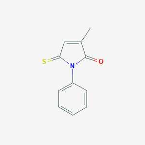 molecular formula C11H9NOS B064331 3-Methyl-1-phenyl-5-thioxo-1H-pyrrol-2(5H)-one CAS No. 191084-53-4