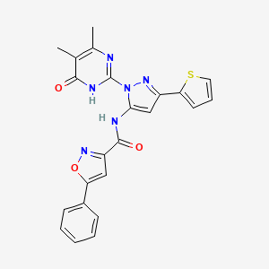 molecular formula C23H18N6O3S B6433453 N-[1-(4,5-dimethyl-6-oxo-1,6-dihydropyrimidin-2-yl)-3-(thiophen-2-yl)-1H-pyrazol-5-yl]-5-phenyl-1,2-oxazole-3-carboxamide CAS No. 1210031-81-4