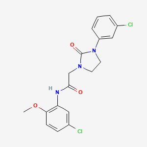 molecular formula C18H17Cl2N3O3 B6433741 N-(5-chloro-2-methoxyphenyl)-2-[3-(3-chlorophenyl)-2-oxoimidazolidin-1-yl]acetamide CAS No. 1331341-16-2