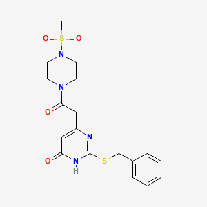 molecular formula C18H22N4O4S2 B6433749 2-(benzylsulfanyl)-6-[2-(4-methanesulfonylpiperazin-1-yl)-2-oxoethyl]-3,4-dihydropyrimidin-4-one CAS No. 1105235-12-8