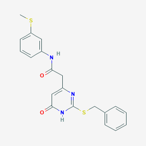 molecular formula C20H19N3O2S2 B6433768 2-[2-(benzylsulfanyl)-6-oxo-1,6-dihydropyrimidin-4-yl]-N-[3-(methylsulfanyl)phenyl]acetamide CAS No. 1105209-83-3
