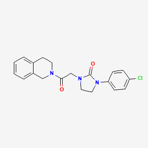 molecular formula C20H20ClN3O2 B6433779 1-(4-chlorophenyl)-3-[2-oxo-2-(1,2,3,4-tetrahydroisoquinolin-2-yl)ethyl]imidazolidin-2-one CAS No. 1323297-45-5